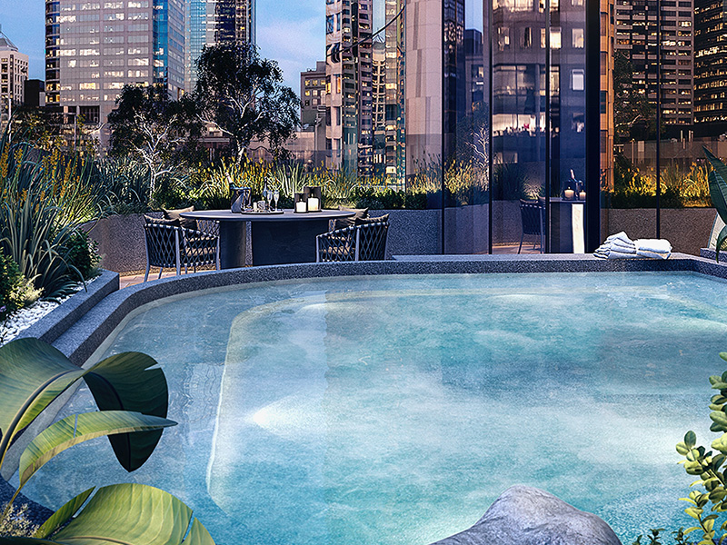 Aspire Melbourne - amenity outside pool area