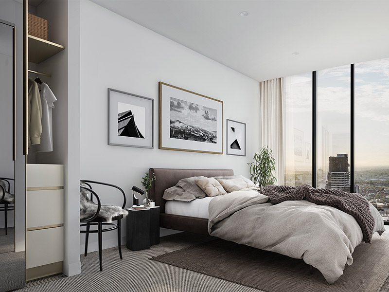 Aspire Melbourne - Bedroom render